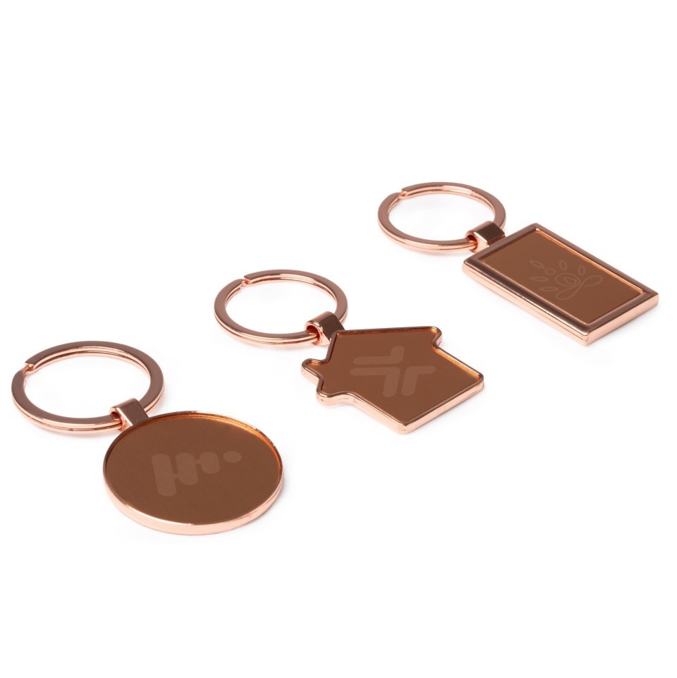 House-shaped metal keychain for engraving